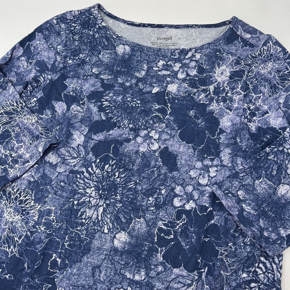 Pure Jill J. Jill‎ Wrap Style Dress Medium Floral Cotton Modal Pocket Shift